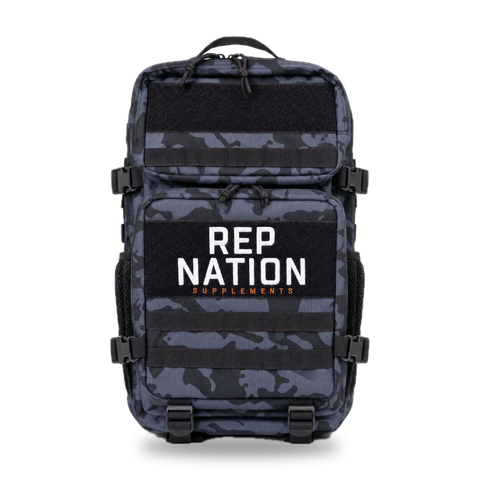 Rep Nation Tactical Bag 65L, dark camo, front view